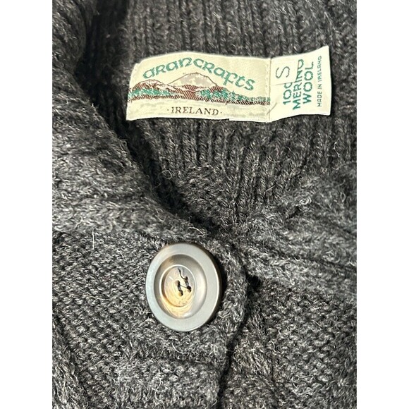 Aran Crafts Black Cable Knit Cardigan - Picture 9 of 10